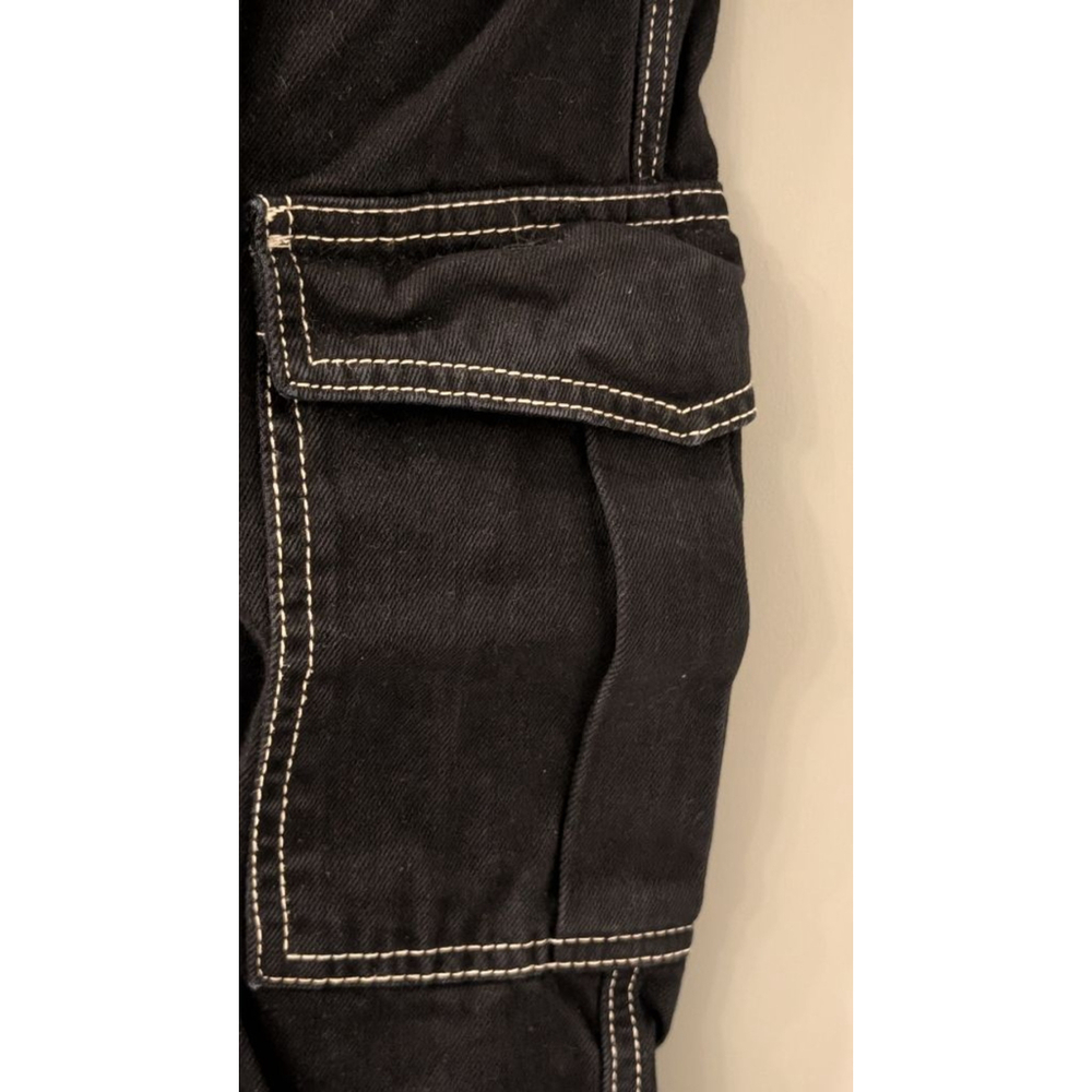Women's BDG Urban Outfitters Black Cargo Pants with White Stitching Size 29 - Picture 3 of 11